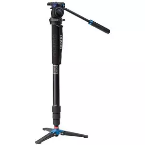 חצובת וידאו תעשייתי בנרו Benro A38TDS2 Aluminum Monopod with 3-Leg Locking Base and S2 Video Head