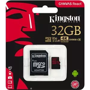 Kingston 32gb Microsd Canvas React 100mbs