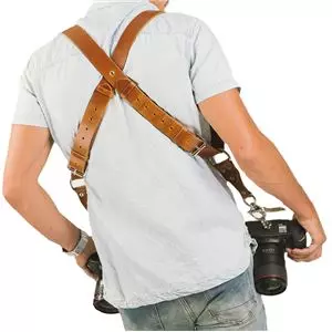 PhotoBelts M רצועת עור (חום) כפולה