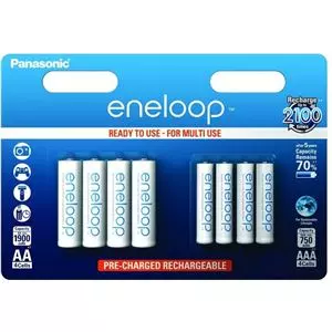 Eneloop Aax4 1900 Mah + Aaax4 750 Mah