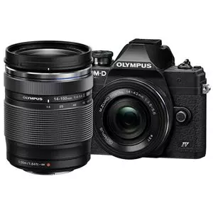 מצלמה חסרת מראה אולימפוס Olympus OM-D E-M10 Mark IV + 14-42 + 40-150 - Black - קיט