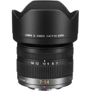 עדשה פנסוניק Panasonic micro 4/3 lens Lumix G Vario 7-14mm f/4.0 ASP