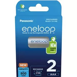 Eneloop AAAX2 white battery pack 800mAh