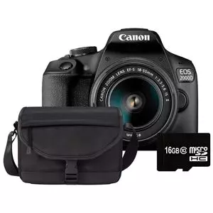 מצלמה Dslr (רפלקס)  Canon Eos 2000d 18-55mm IS+SB130+16GB - קיט
