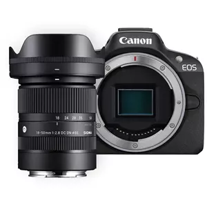 מצלמה חסרת מראה קנון Canon EOS R50 BODY + SIGMA 18-50mm F2.8 DN RF