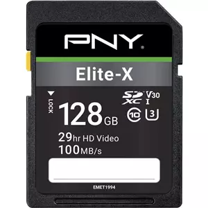 PNY SD128 Elite-X-100mbs UHS-I SDXC V30