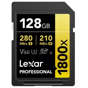 LEXAR SD128 270mbs V60 x1800