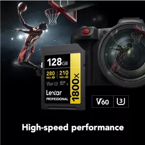LEXAR SD128 270mbs V60 x1800