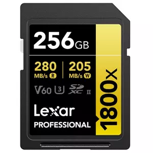 LEXAR SD256 280mbs V60 X1800