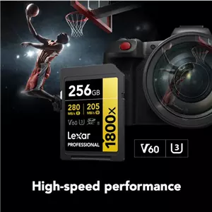 LEXAR SD256 280mbs V60 X1800