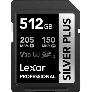 LEXAR SD512 150mbs V30 silver plus