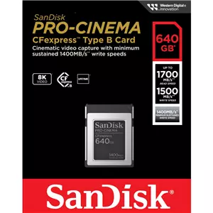 Sandisk CFexpress 640G 1400mbs Type B Pro-Cinema