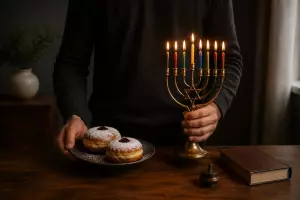 חנוכה שמח- צילומי אווירה באור נרות