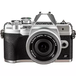 מצלמה חסרת מראה אולימפוס  Olympus OM-D E-M10 Mark IV + 14-42 EZ - Silver - קיט