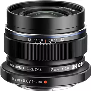 עדשה אולימפוס Olympus M.Zuiko Digital ED 12mm f/2 - Black