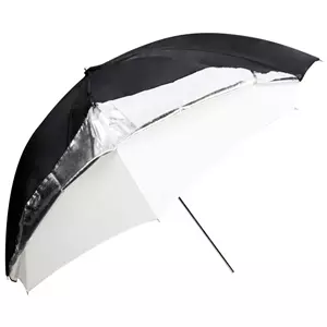 GODOX Dual-Duty Reflective Umb. 33" Black/Silver/White 84cm