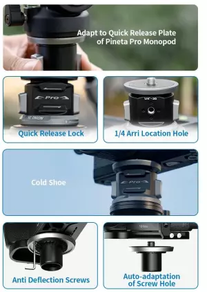 YC Onion Quick Release Plate for Pineta Pro Monopod