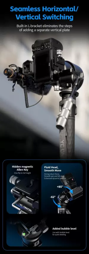 YC Onion Tako Nano Professional Carbon Fiber Monopod Kit